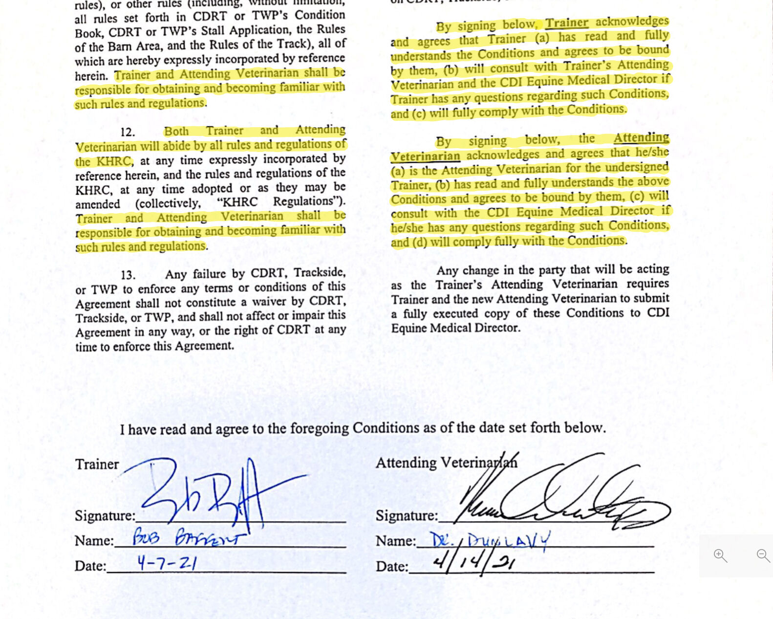 Baffert’s Churchill contract